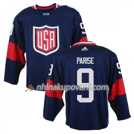USA Dresy Zach Parise 9 Světový pohár v ledním hokeji 2016 Modrá Premier - Pánské USA Dresy Zach Parise 9 Světový pohár v ledním hokeji 2016 Modrá Premier - Pánské